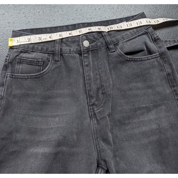 Shein Women's Jeans Black Distressed High Rise Size Small Tall - Picture 4 of 11